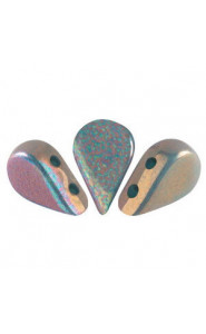 Les perles par Puca® Amos beads Opaque green turquoise iris luster 63130/15780